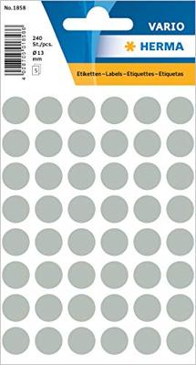 Etiket herma 1858 rond 13mm grijs 240st Etiket herma 1858 rond 13mm grijs 240st