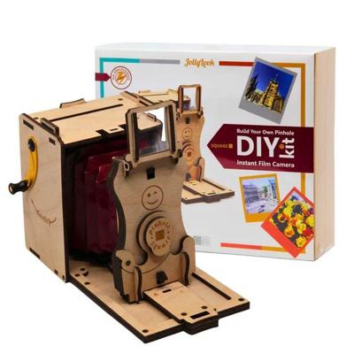JollyLook DIY Pinhole SQUARE Instant Filmcamerakit voor zelfmontage, Natuurlijk hout