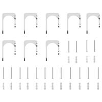 Schuifdeur onderdelenset 366 cm roestvrij staal zilverkleurig - thumbnail