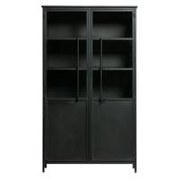 WOOOD Industriële Vitrinekast 'Exhibit' 170 x 99cm, kleur Zwart - thumbnail