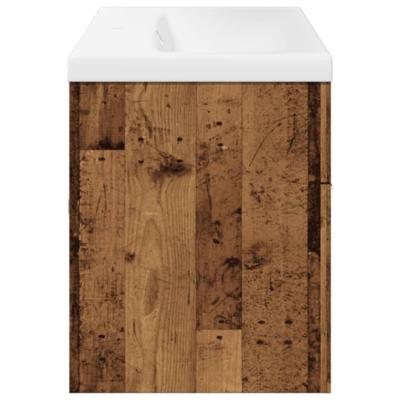 Wastafelkast met ingebouwde wasbak oud houtkleurig