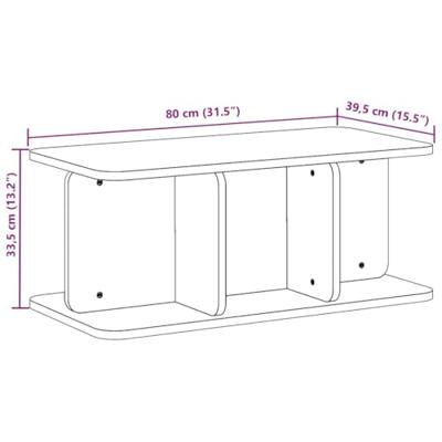 Salontafel Wasbruin 80 x 39,5 x 33,5 cm Massief grenenhout