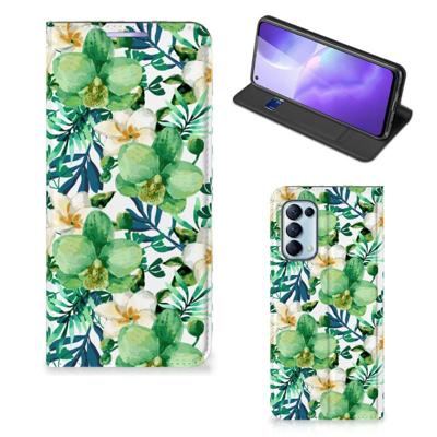 OPPO Find X3 Lite Smart Cover Orchidee Groen OPPO Find X3 Lite Smart Cover Orchidee Groen