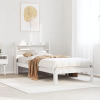 Bedframe met hoofdeinde zonder matras 100x200 cm wit - thumbnail