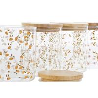 Tin DKD Home Decor Bamboe Borosilicaatglas Shabby Chic 700 ml 10 x 10 x 12,5 cm (4 Stuks) - thumbnail