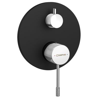 Douche Mengkraan 2-weg Sapho Solaris Mat Zwart/Chroom Douche Mengkraan 2-weg Sapho Solaris Mat Zwart/Chroom