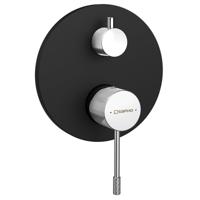 Douche Mengkraan 2-weg Sapho Solaris Mat Zwart/Chroom - thumbnail