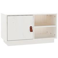 Tv-meubel 70x34x40 cm massief grenenhout wit - thumbnail