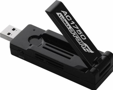 Edimax EW-7833UAC Ac1750 Dual-band Wi-fi Usb 3.0-adapter Met 180 Graden Verstelbare Antenne Zwart