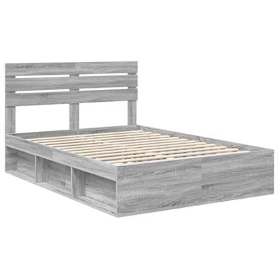 Bedframe Grijs Sonoma 150 x 200 cm Massief grenenhout