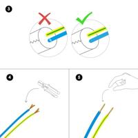 Light depot - strijkijzersnoer 1,5 meter - zwart / wit - Outlet - thumbnail