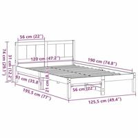 Bedframe Bruin 120 x 190 cm Massief grenenhout - thumbnail