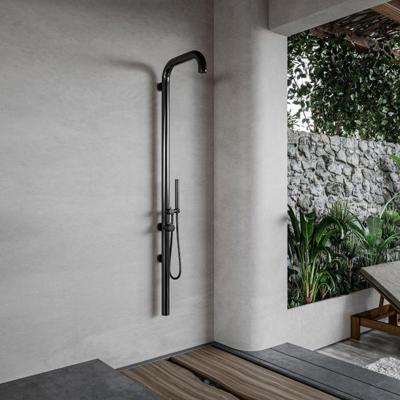 Fortifura Outdoor Original Buitendouche - RVS 316 - handdouche - wandmodel - Geborsteld Gunmetal PVD ML9010-GM