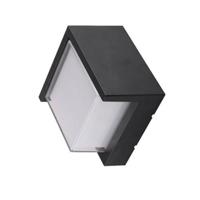 LED Tuinverlichting - Buitenlamp - Agusa 3 - Wand - Kunststof Mat Zwart - 12W Natuurlijk Wit 4200K - Vierkant - thumbnail