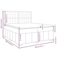 Boxspring met matras stof donkerbruin 200x200 cm - thumbnail