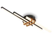 Briloner LED-plafondlamp (3 staven, Hout, zwart) - thumbnail