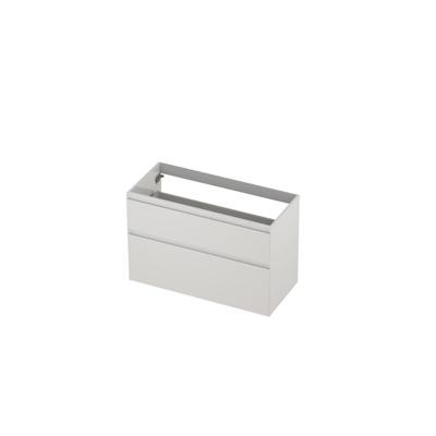 INK - Onderkast 2 Laden Greeploos Gelakt 45gr A-symmetrisch - 1000x450x650 Mm - Hoogglans Wit