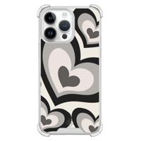 iPhone 14 Pro Max shockproof hoesje - Hart swirl zwart - thumbnail