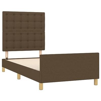 Bedframe met hoofdeinde stof donkerbruin 80x200 cm Bedframe met hoofdeinde stof donkerbruin 80x200 cm