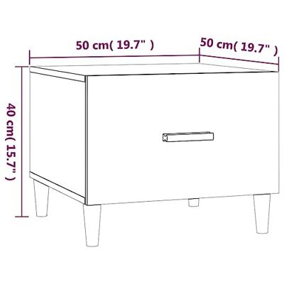 Salontafels 2 st 50x50x40 cm bewerkt hout bruin eikenkleur