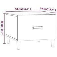Salontafels 2 st 50x50x40 cm bewerkt hout gerookt eikenkleurig - thumbnail