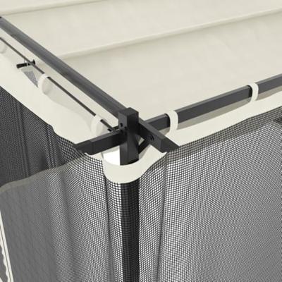 Prieel met zijwanden van gaas 4x3 m staal crèmekleurig