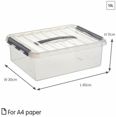 Sunware Q-line box 10 liter transp/metaal Sunware Q-line box 10 liter transp/metaal