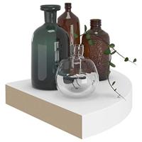 Hoekschappen zwevend 2 st 25x25x3,8 cm MDF wit - thumbnail