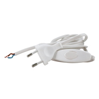 Scanpart Euro Aansluit Sn Schakelaar Ak Wit 1.8m - thumbnail