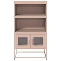 Hoge kast 68x39x123 cm staal roze - thumbnail