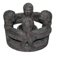 Theelichthouder Cirkel van Vrienden Terracotta Grijs - thumbnail