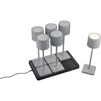 LED Tafellamp - Trion Andez - 1.5W - 6 Lichtpunten - Aanpasbare kleur - Oplaadbare batterijen - Grijs - Kunststof - thumbnail