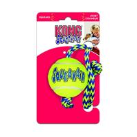 KONG SQUEAKAIR BAL MET TOUW GEEL / BLAUW 52X6,5X6,5 CM - thumbnail