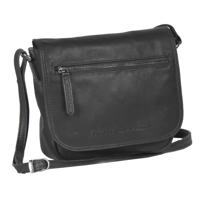 Trendy kleptasje schoudertasje COCO wax Pull Up zwart - thumbnail