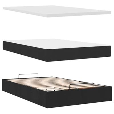 Ottoman bed met matras en LED's 120x200 cm stof zwart
