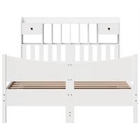 Bedframe zonder matras massief grenenhout wit 140x200 cm - thumbnail