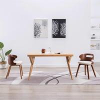 Eetkamerstoelen 2 st gebogen hout en kunstleer crmekleurig - thumbnail
