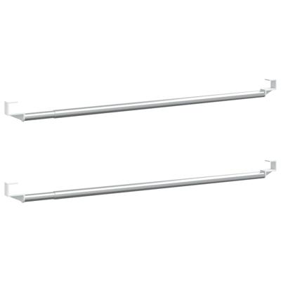 VidaXL Gordijnrails 2 st 60-105 cm aluminium wit en zilverkleurig VidaXL Gordijnrails 2 st 60-105 cm aluminium wit en zilverkleurig