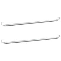 VidaXL Gordijnrails 2 st 60-105 cm aluminium wit en zilverkleurig - thumbnail