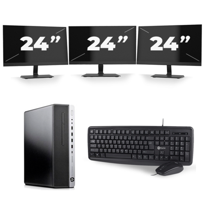 HP EliteDesk 800 G3 SFF - Intel Core i5-6e Generatie - 8GB RAM - 256GB SSD - Windows 11 + 3x 24 inch Monitor HP EliteDesk 800 G3 SFF - Intel Core i5-6e Generatie - 8GB RAM - 256GB SSD - Windows 11 + 3x 24 inch Monitor