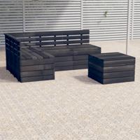 vidaXL 5-delige Loungeset pallet massief grenenhout donkergrijs - thumbnail