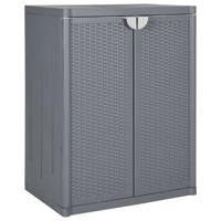 Tuinkast 65x45x88 cm polypropeen rattan grijs - thumbnail