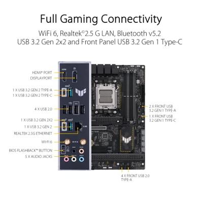 Asus TUF GAMING B650-PLUS WIFI Moederbord Socket AMD AM5 Vormfactor ATX Moederbord chipset AMD® B650
