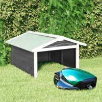 Overkapping voor grasmaaier 72x87x50 cm vurenhout grijs en wit - thumbnail