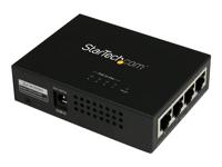 StarTech.com 4-poorts Gigabit Midspan - PoE+ Injector - 802.3at en 802.3af - Wandmonteerbare Power over Ethernet Midspan (POEINJ4G) Zwart - thumbnail