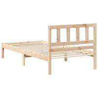 Bedframe met hoofdeinde Bruin 75 x 190 cm Massief grenenhout - thumbnail