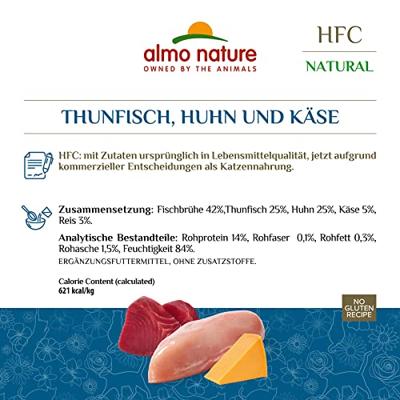 Almo Nature HFC Natural met tonijn, kip en kaas natvoer kat (150 g) 12 x 150 g Almo Nature HFC Natural met tonijn, kip en kaas natvoer kat (150 g) 12 x 150 g