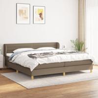 Boxspring met matras stof taupe 200x200 cm - thumbnail