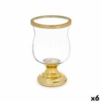 Kaarshouder Fluitglas Gouden Staal 15,5 x 26 x 15,5 cm (6 Stuks) - thumbnail