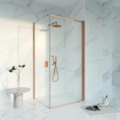 Fortifura Galeria Douchecabine - 80x180x200 - Profiel veiligheidsglas - anti kalk - Geborsteld koper PVD (Koper) SW1122484/SW797920/SW876702